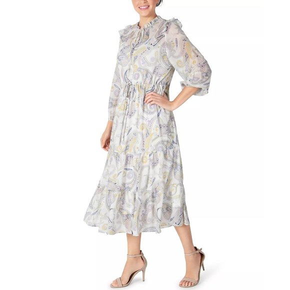 JULIA JORDAN Printed Chiffon Midi Dress - NWT - Size 4 - Picture 6 of 6